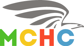 Logo with a gray bird above the letters “MCHC” in green, yellow, red, and blue.