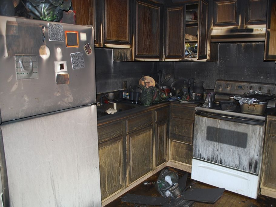 A sample image of kitchen that has gone through fire damage. This is for the fire damage page.