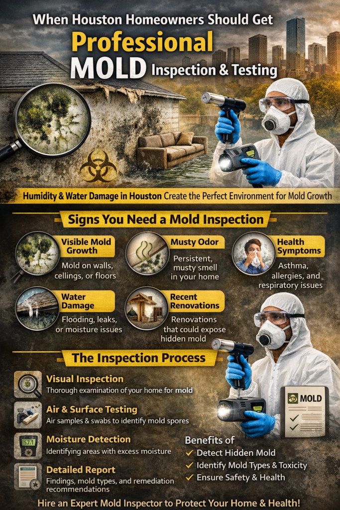 When Houston Homeowners Should Get Professional Mold Inspection & Testing