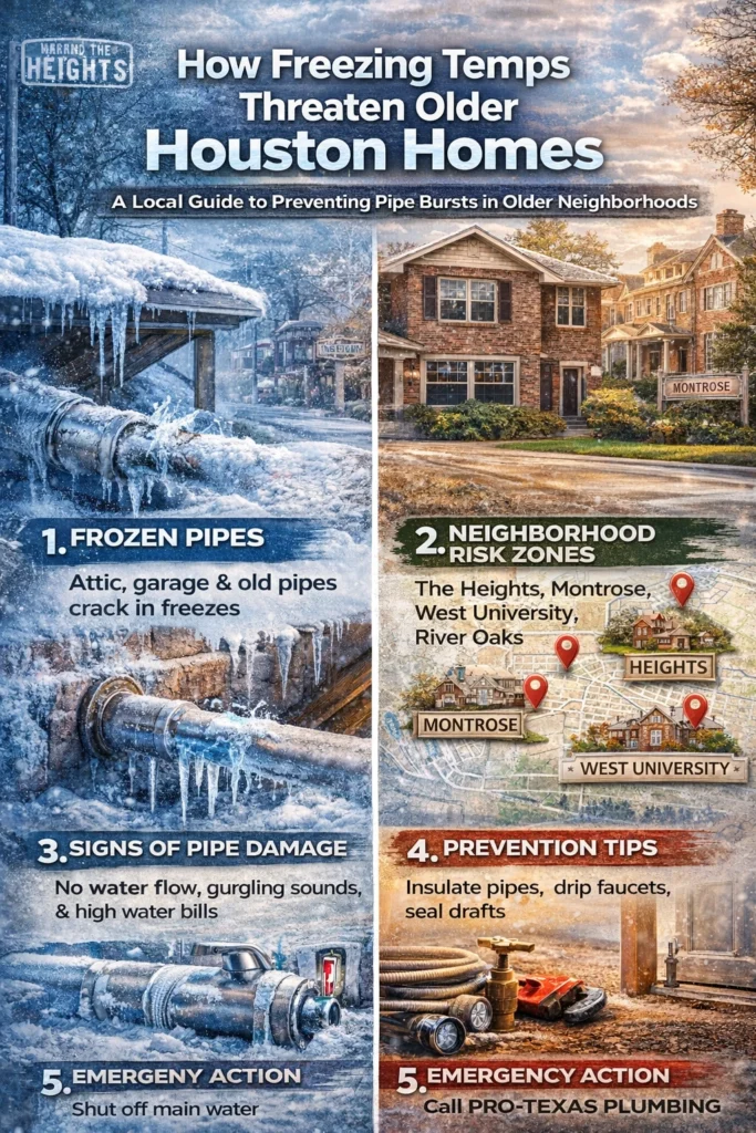 Why Older Houston Homes Are Most at Risk for Pipe Bursts in Freezing Temps