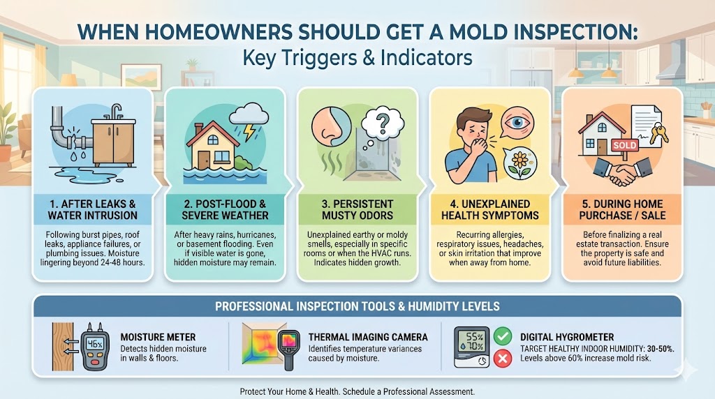 When Houston Homeowners Should Get Professional Mold Inspection & Testing