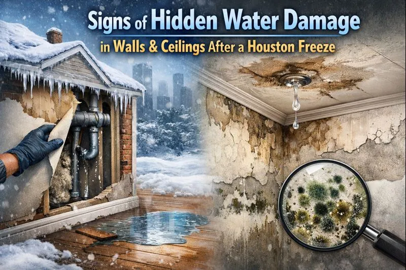 water damage in wall