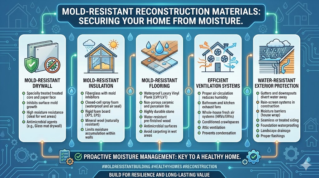 Choosing Mold-Resistant Materials for Reconstruction in Houston's Humid Climate