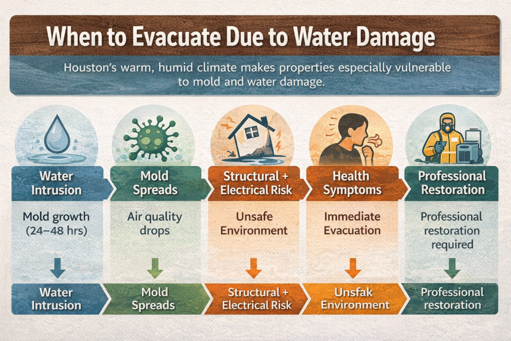 When Mold or Severe Water Damage Requires Temporary Evacuation in Houston